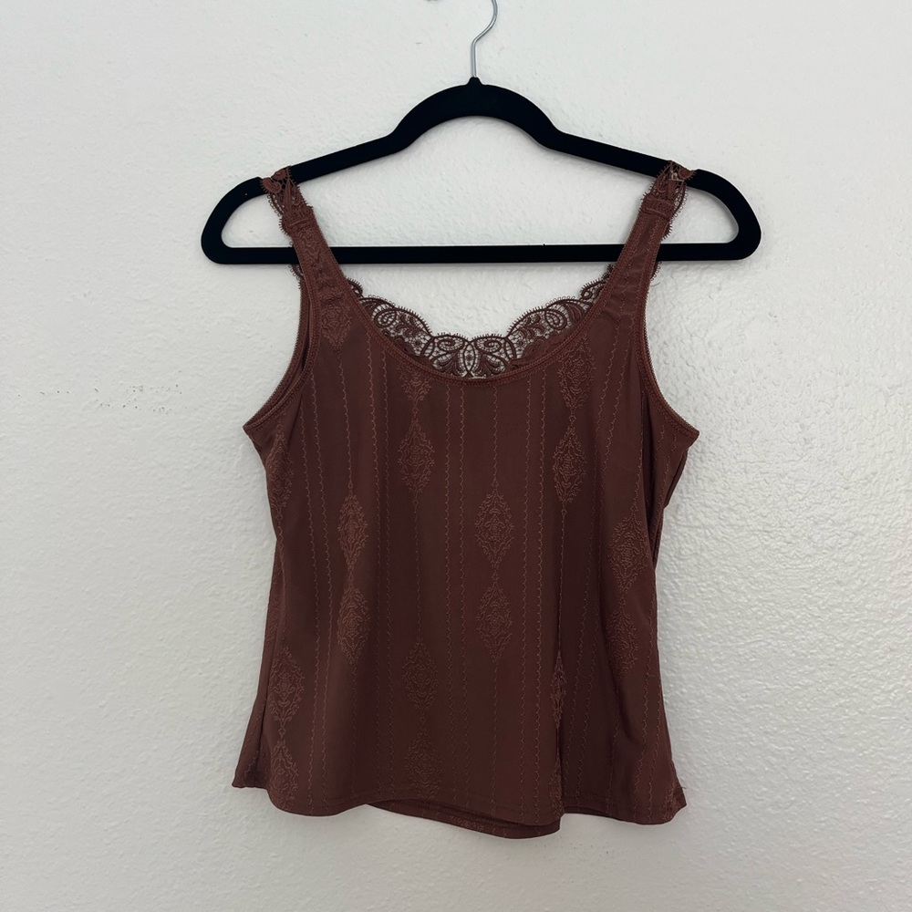Arianne | Brown Lace Tank Top | Size Medium